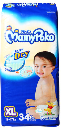 MamyPoko Tape Diapers - XL- 34pcs